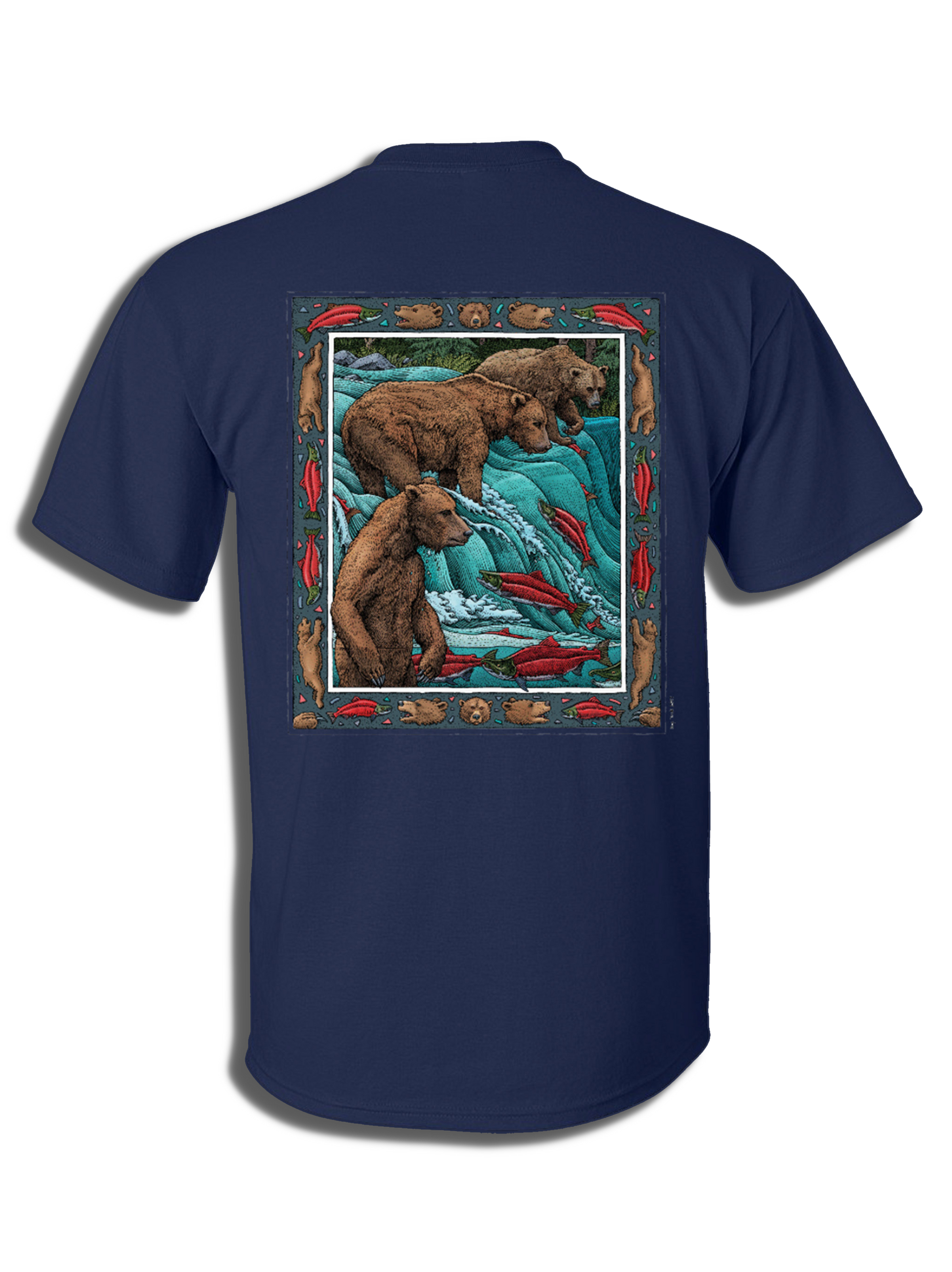 Ray Troll Brooks Falls Bears T-shirt, view 2