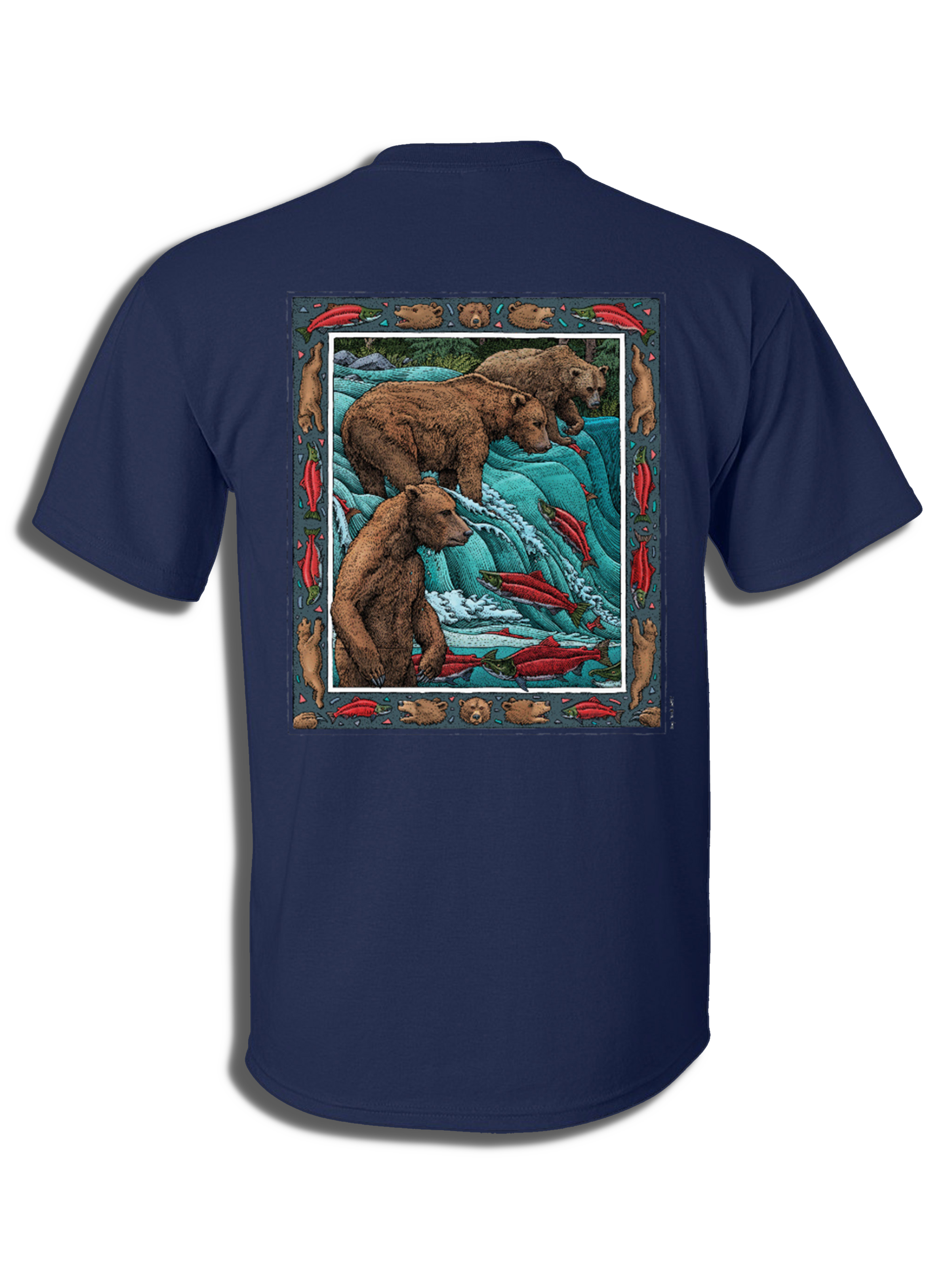 Ray Troll Brooks Falls Bears T-shirt, view 2