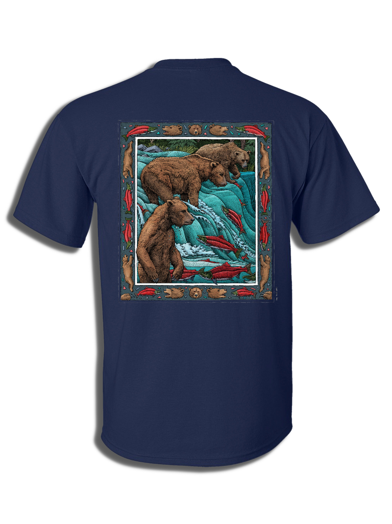 Ray Troll Brooks Falls Bears T-shirt, view 2