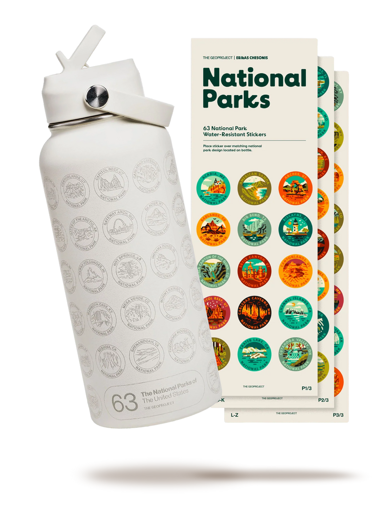 National Park Sticker Bottle 32oz-1