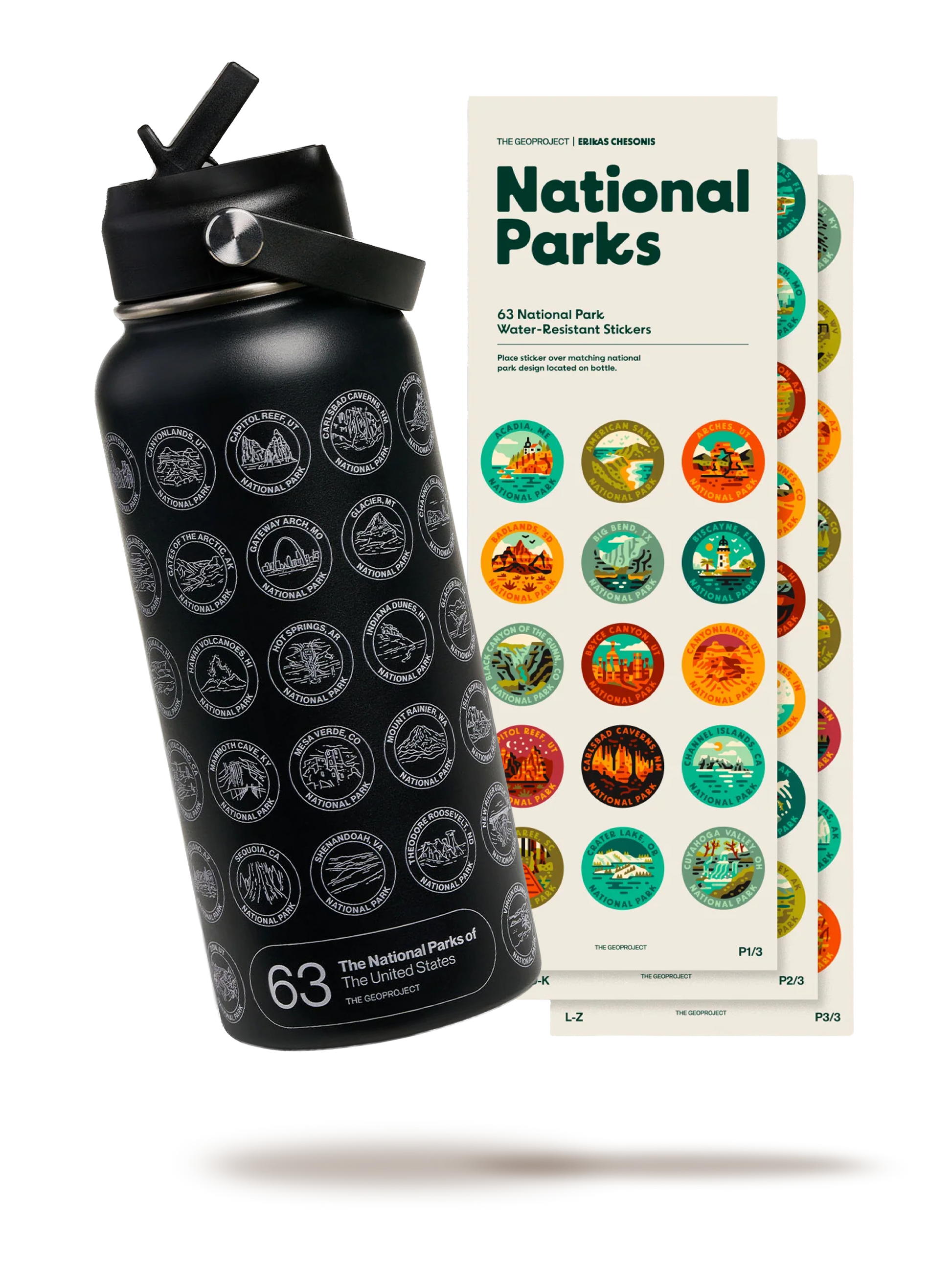 National Park Sticker Bottle 32oz-2
