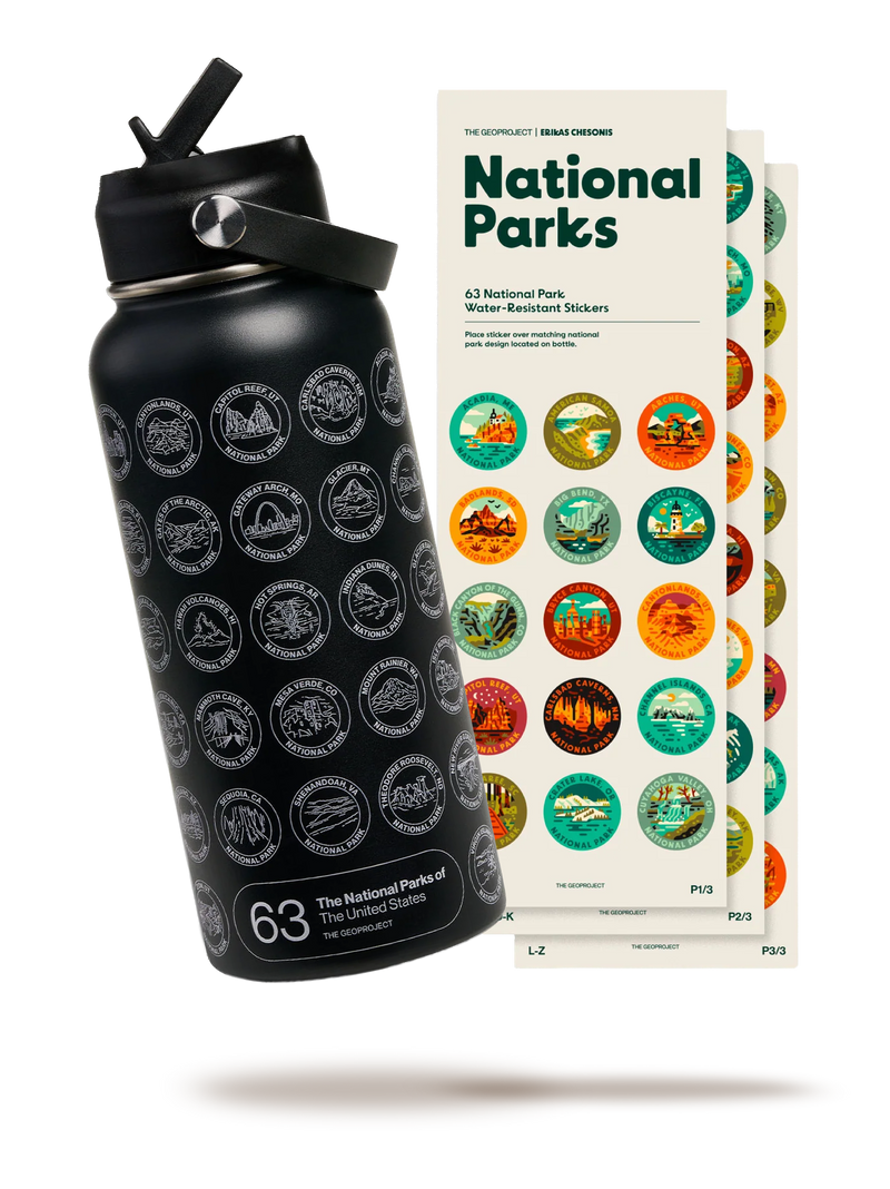 National Park Sticker Bottle 32oz-2