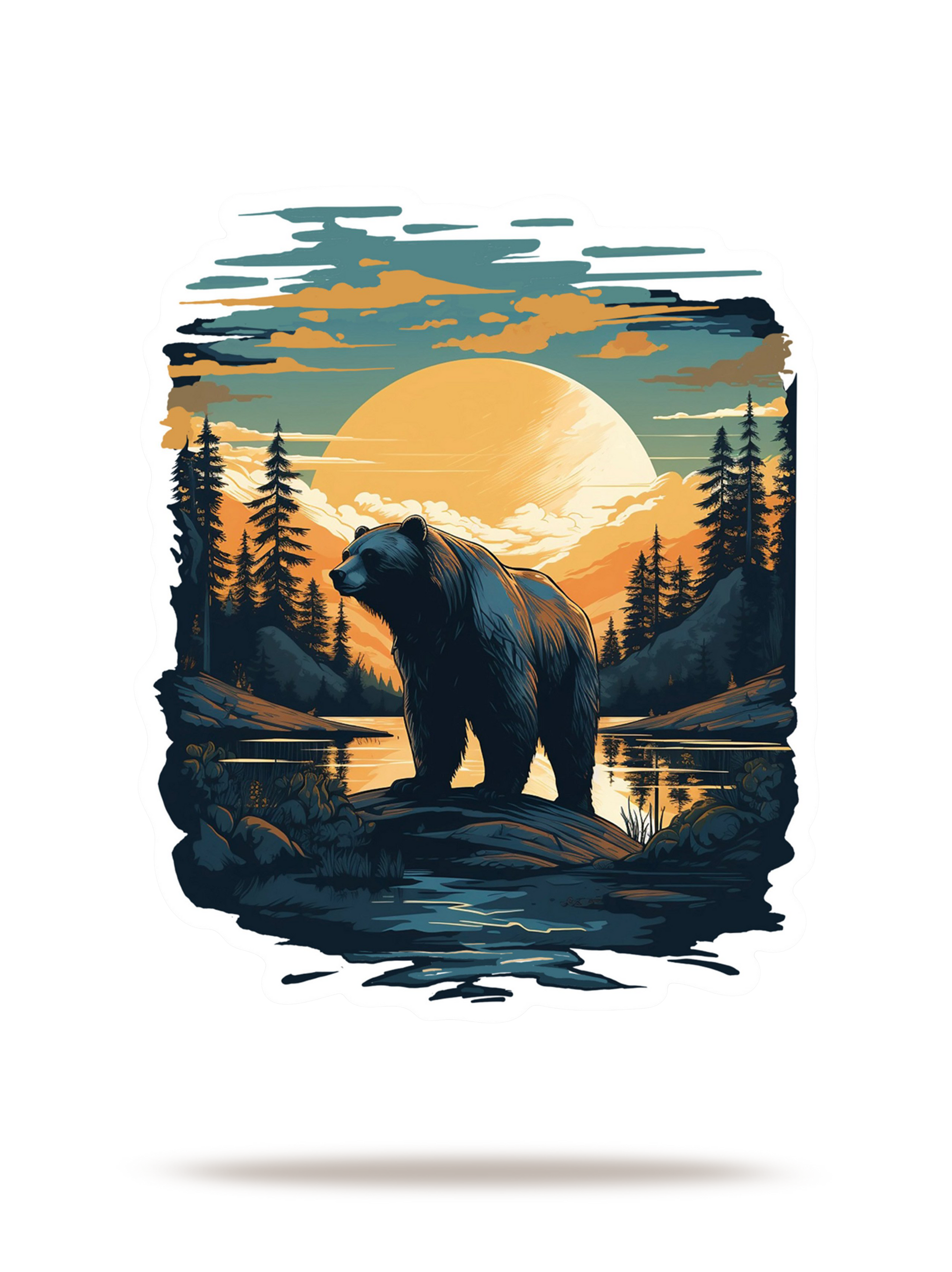 Noah Baker Sunset Bear Sticker-1