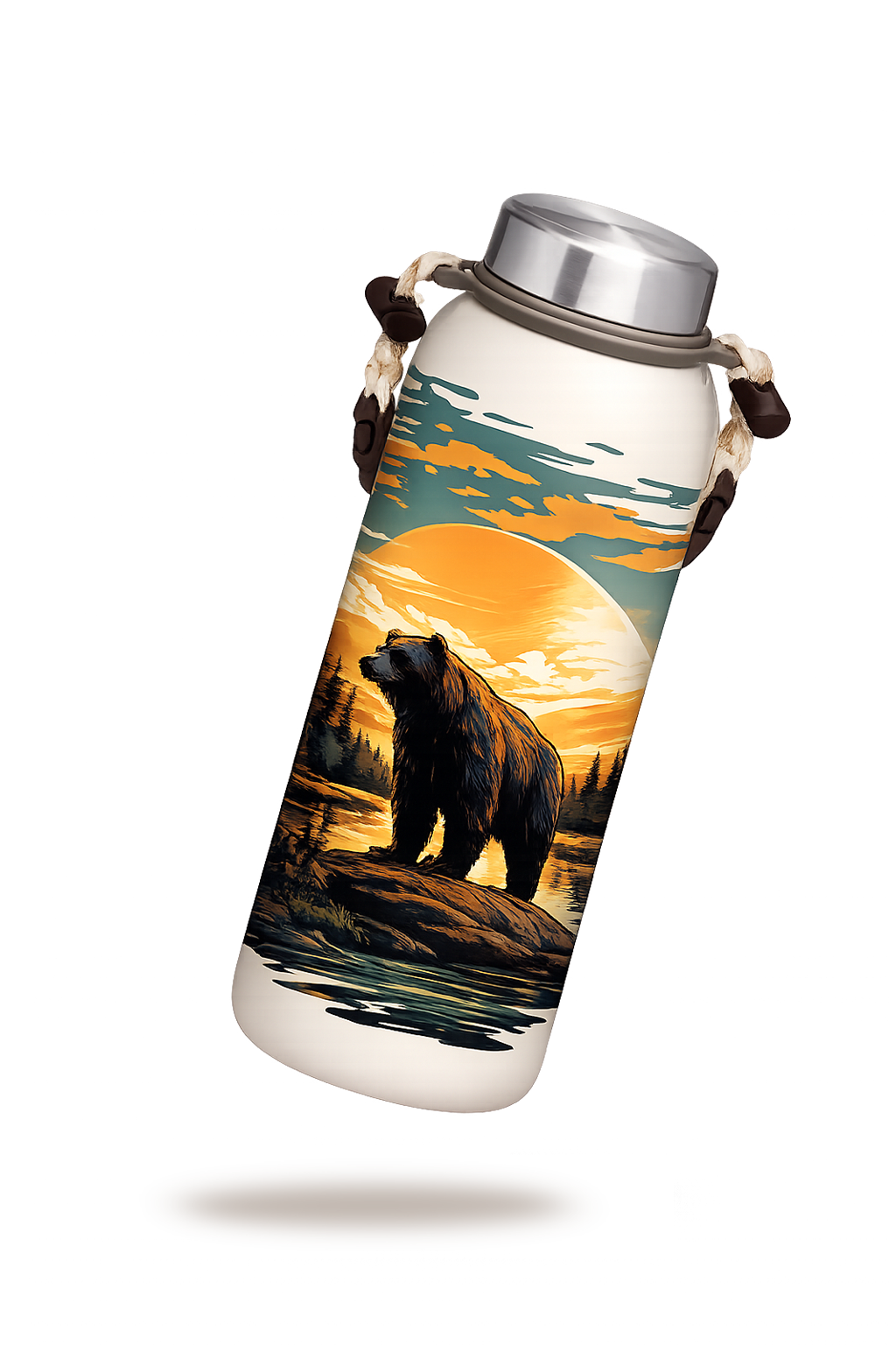 Sunset Bear Insulated Water Bottle-1